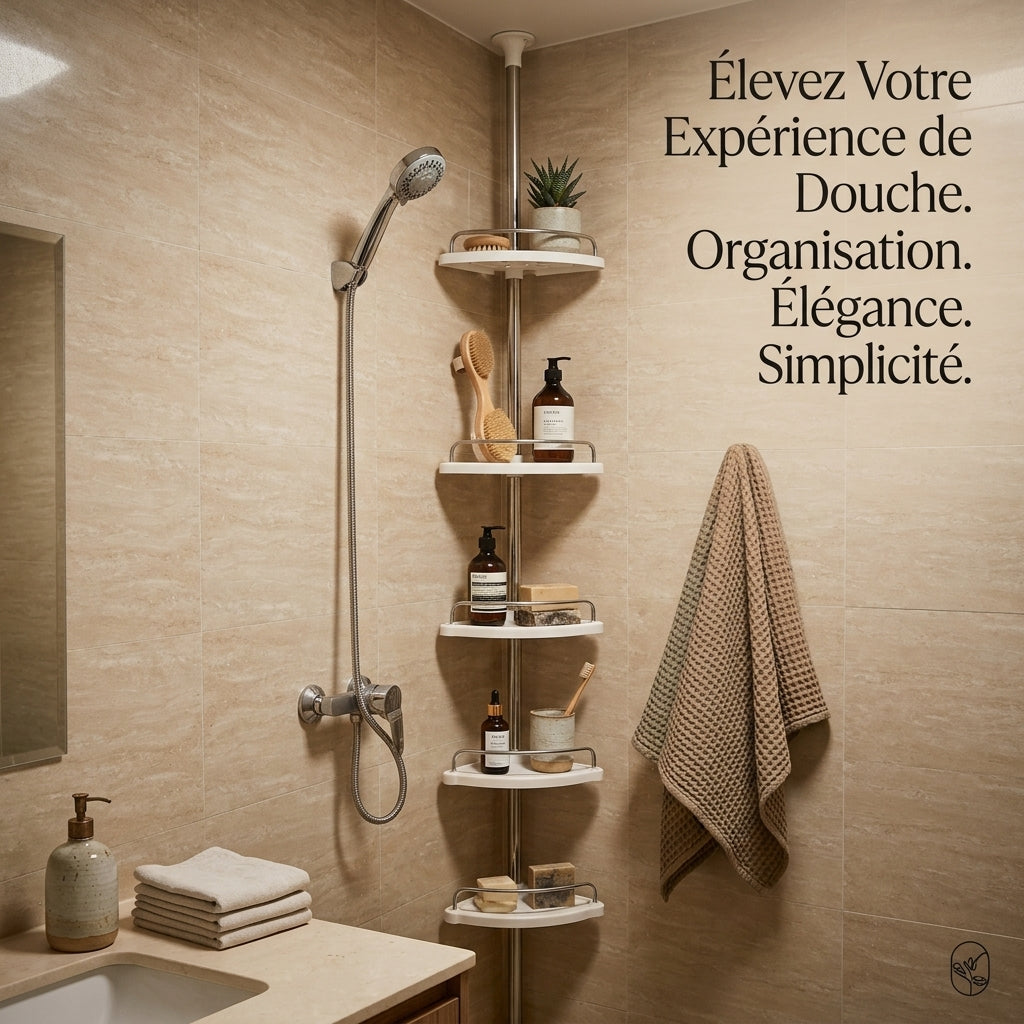 Étagère Salle de Bain - Crochets Porte-Serviettes