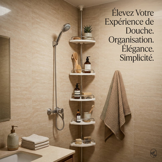 Étagère Salle de Bain - Crochets Porte-Serviettes
